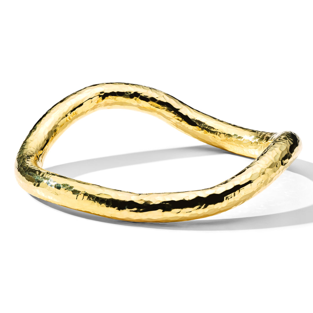 Hammered Thick Wavy Bangle