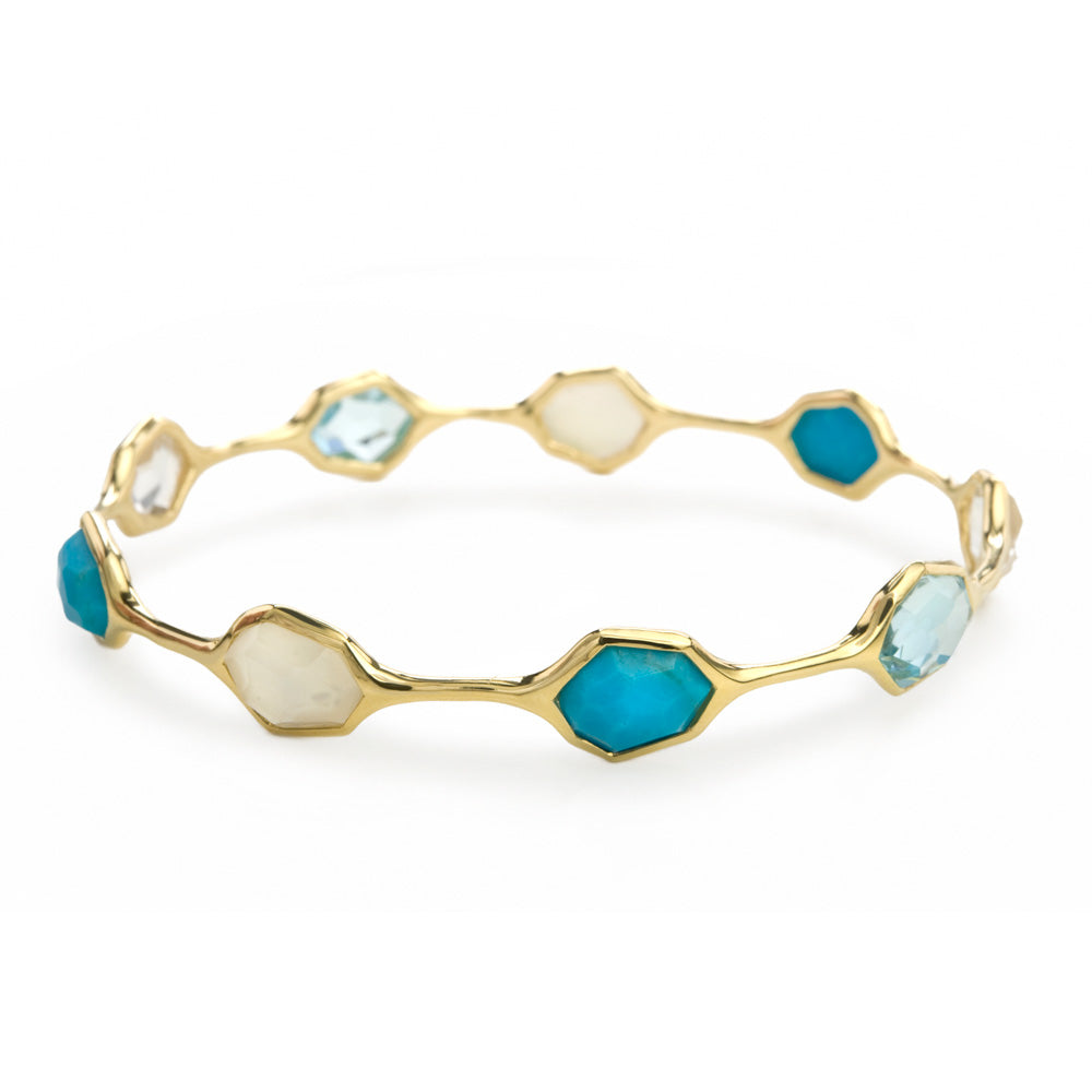 Modern 9-Stone Bangle in Ocean