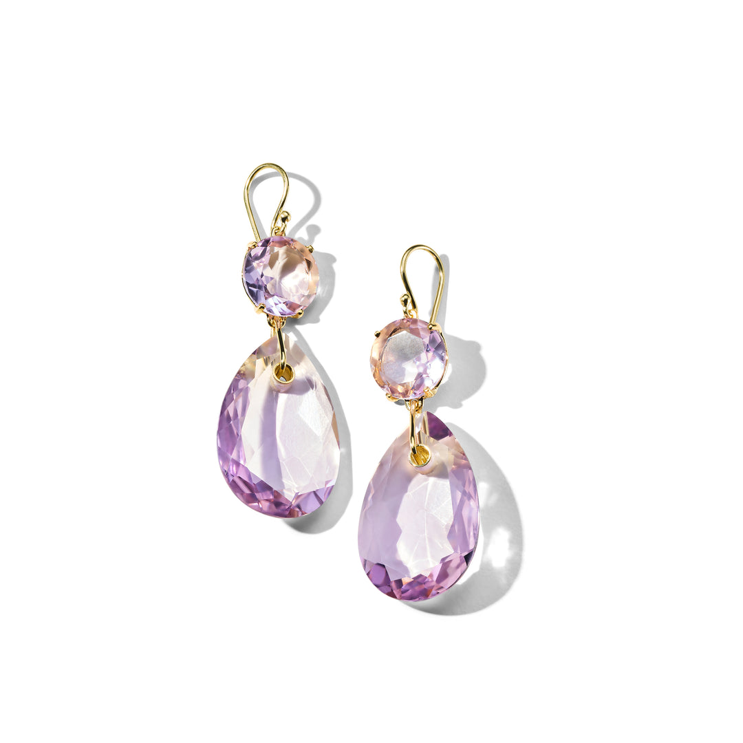 Amethyst Teardrop Snowman Earrings