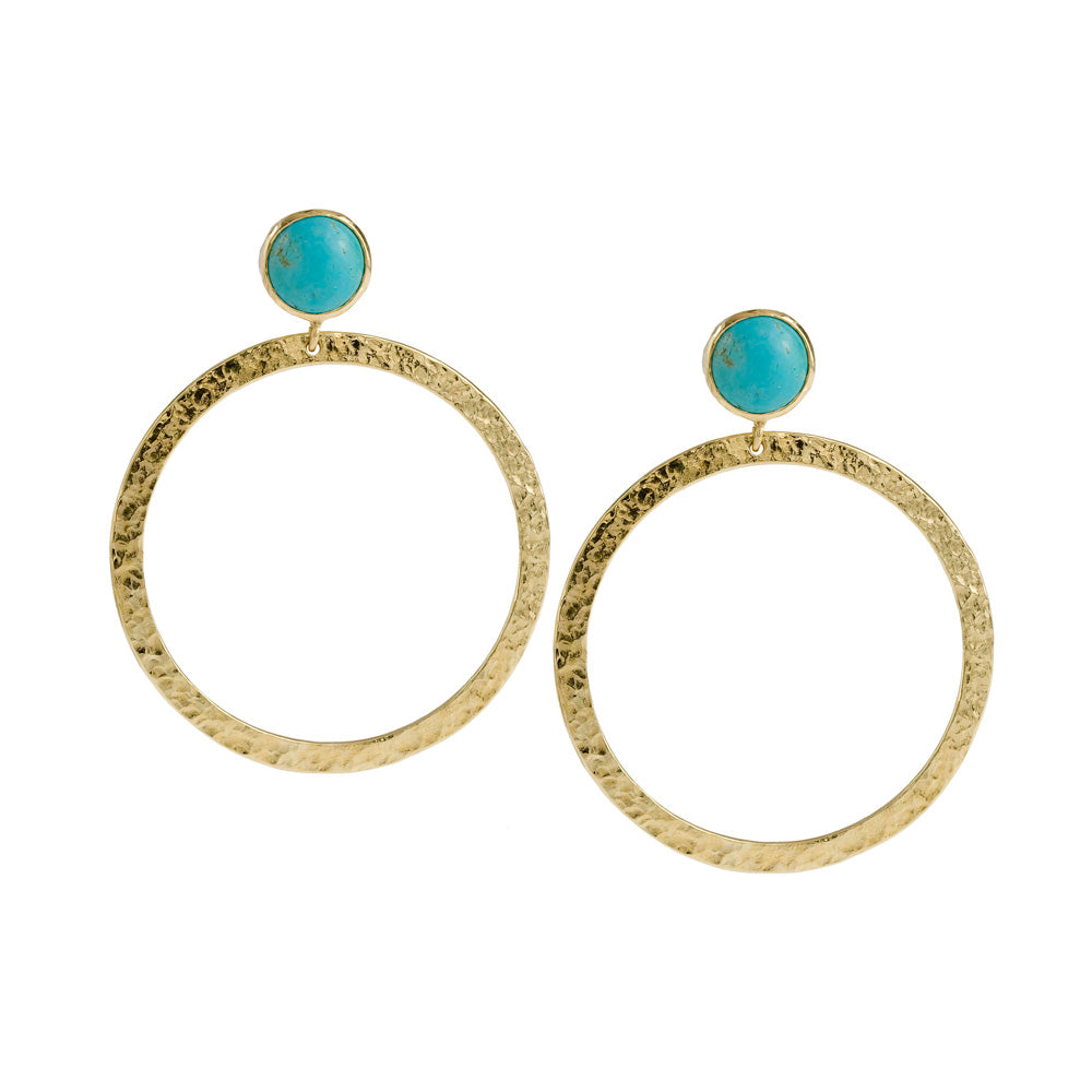 Gold and Turquoise Earrings