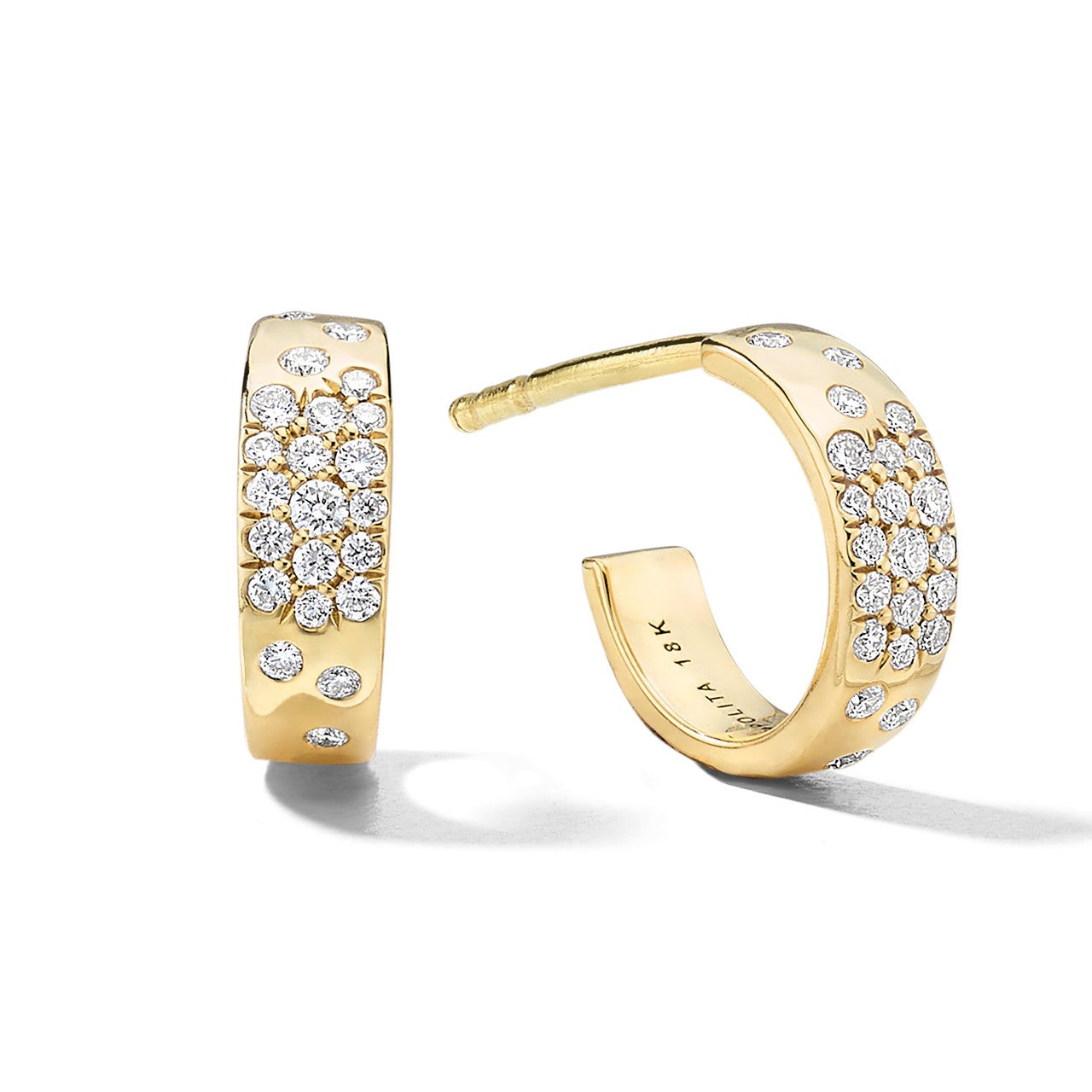 18K Gold Stardust Diamond Huggie Earrings | IPPOLITA