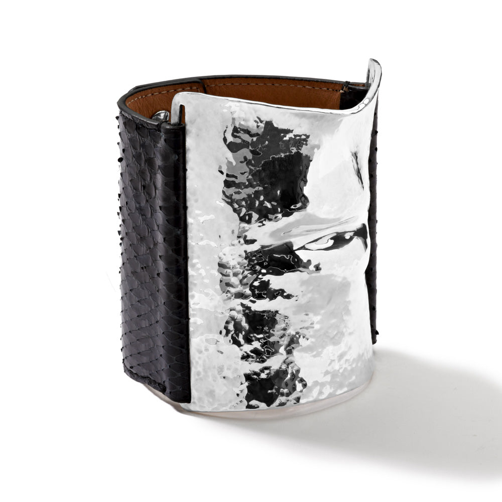 Big Kiss Cuff in Blue Python