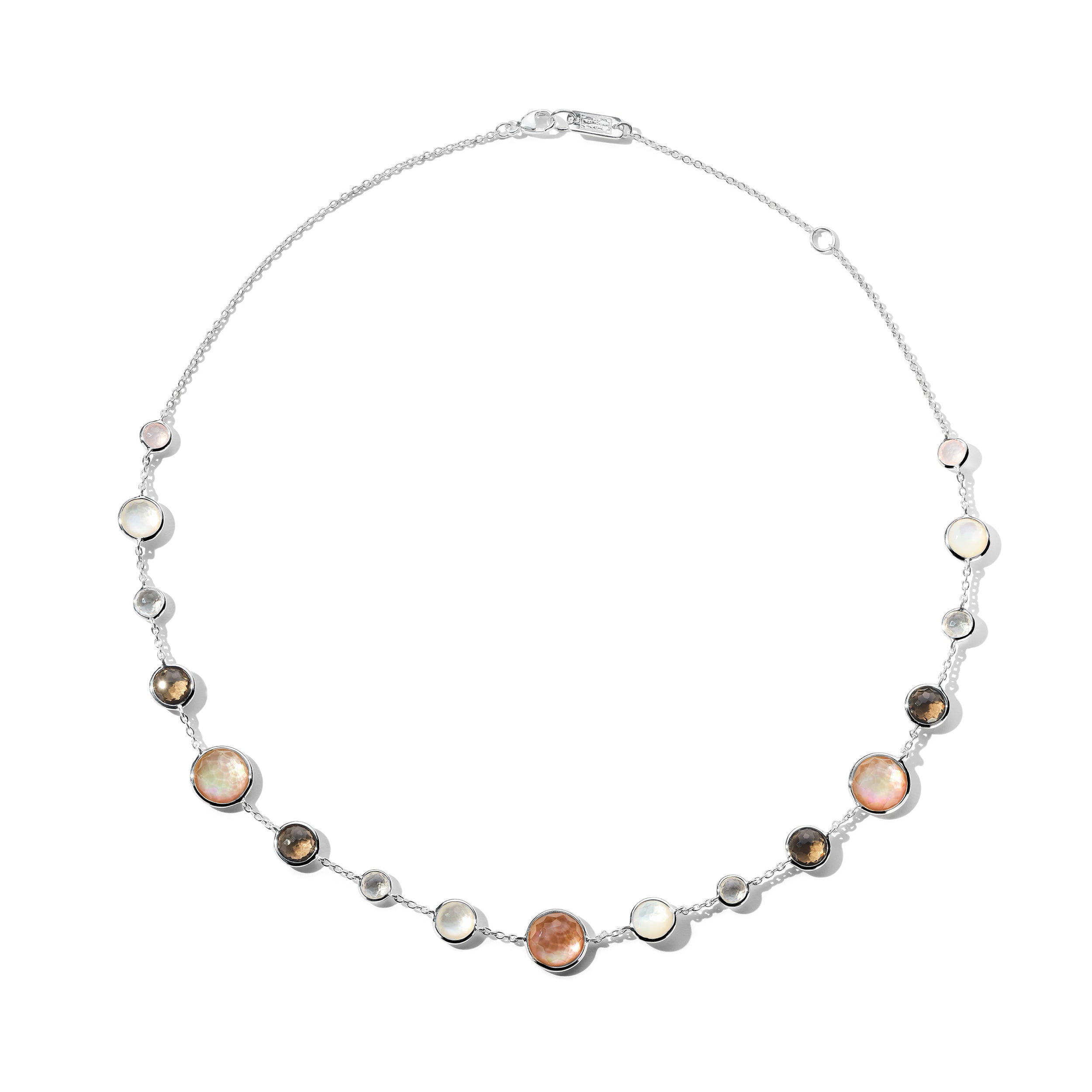 Short Lollitini Necklace in 18K Gold with Multi Stones 16