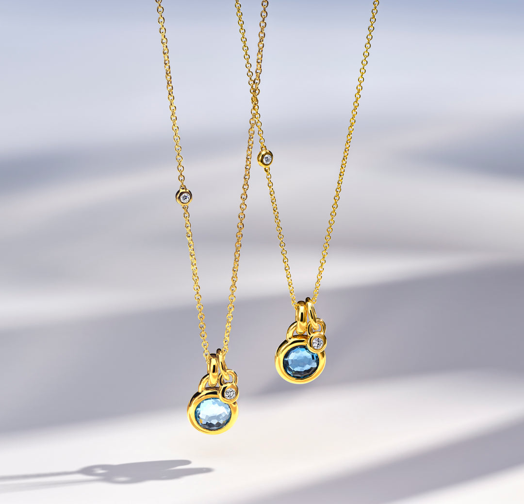 Round Pendant Necklace 30" (.12ctw)