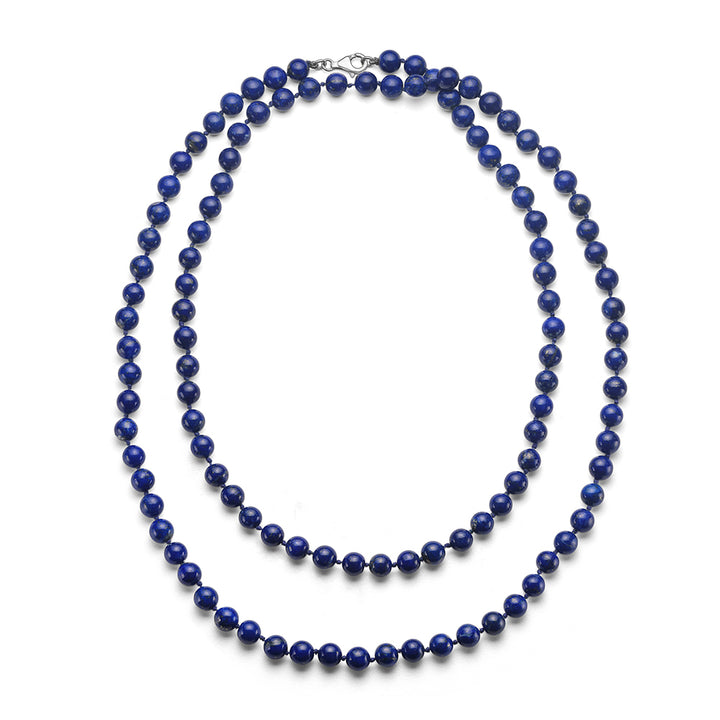 Long Lapis Beaded Necklace
