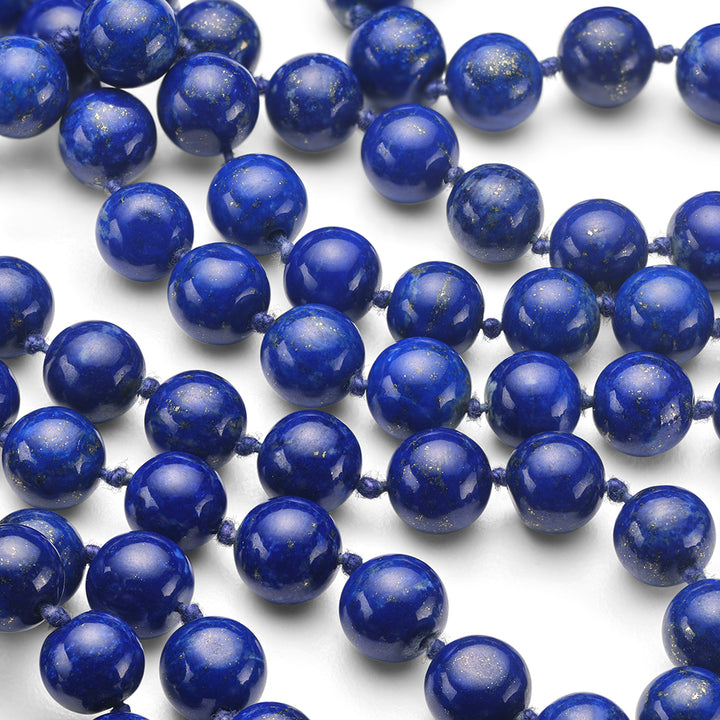 Long Lapis Beaded Necklace