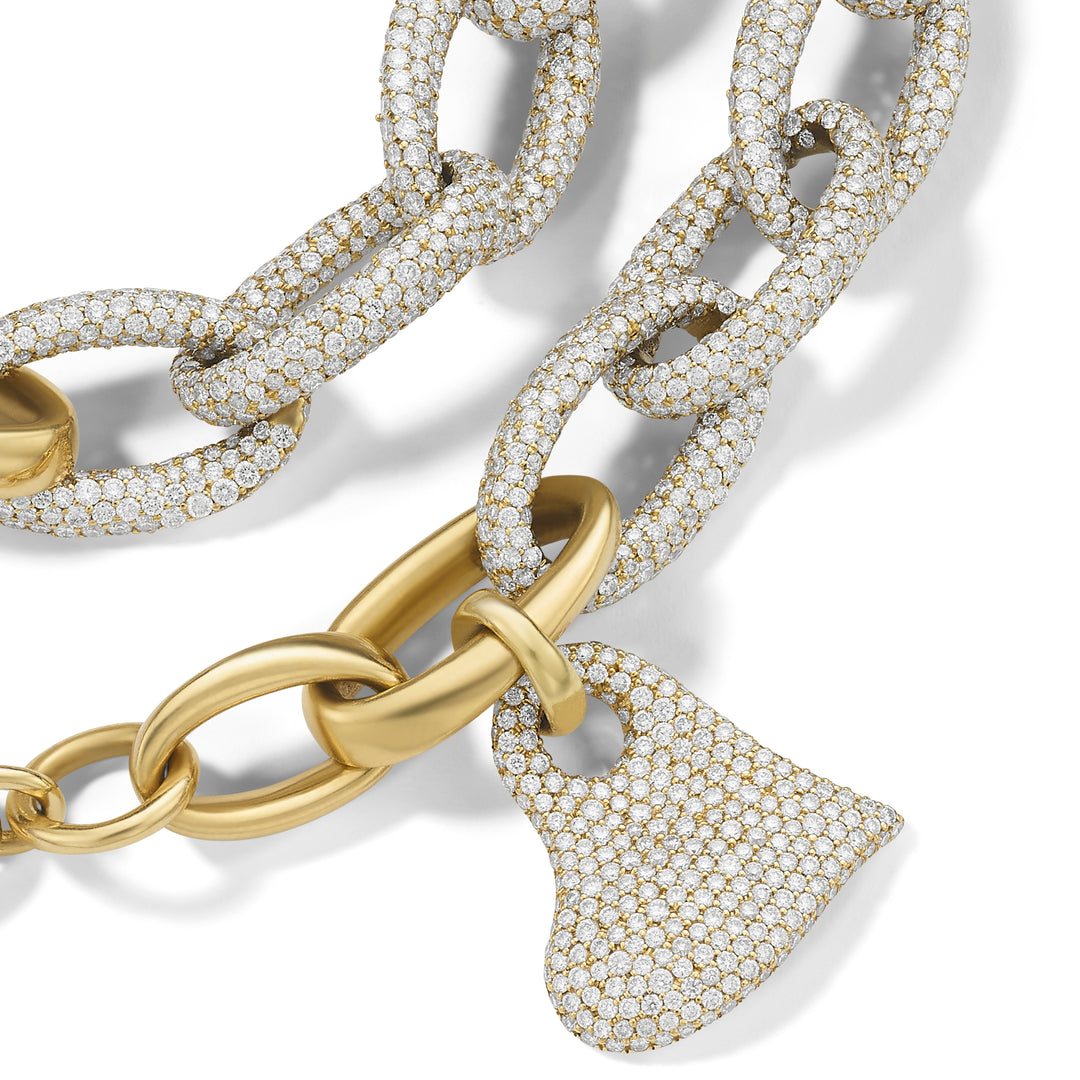 18K Gold Diamond Pavé Heart Charm Close-Up Detail | IPPOLITA