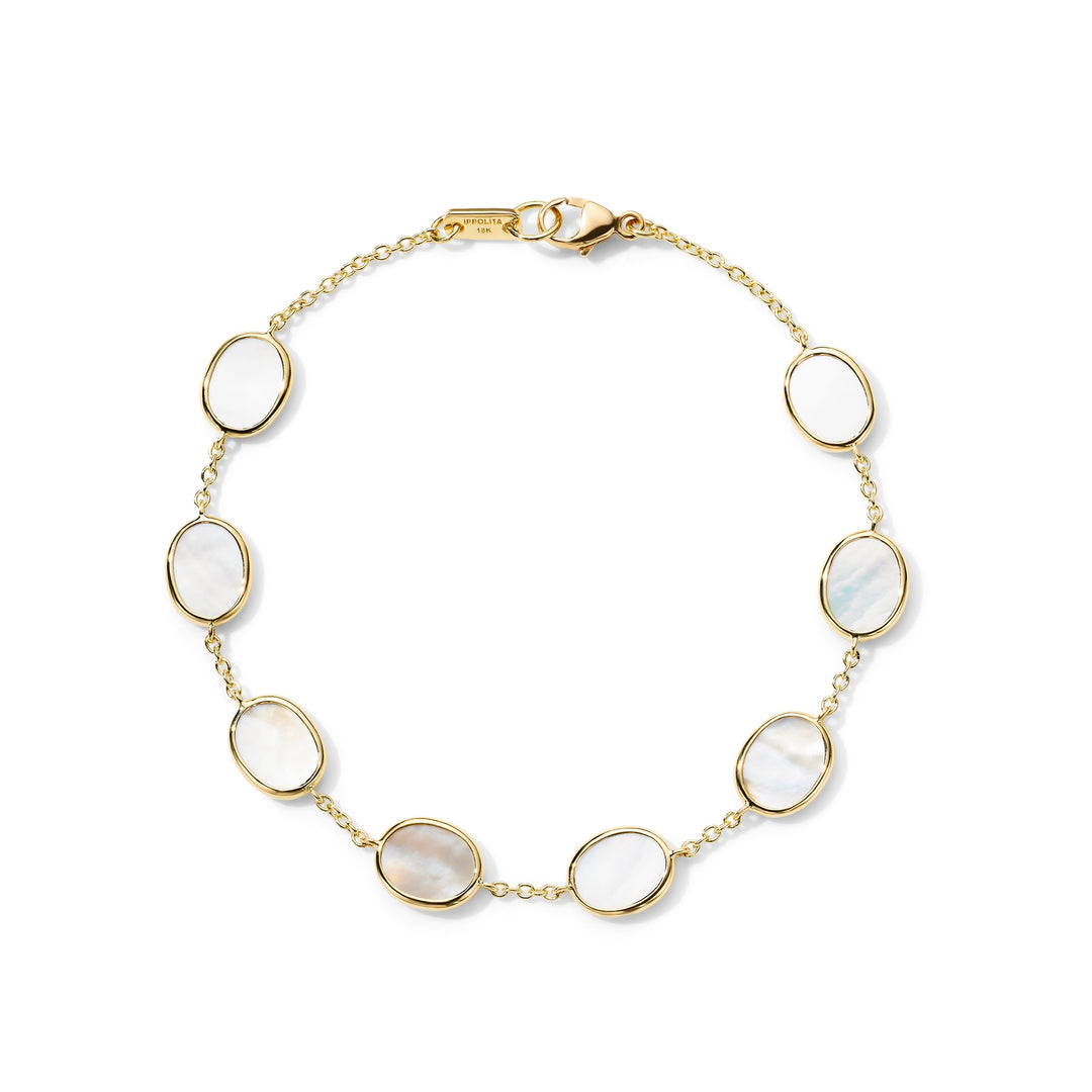 Mother-of-Pearl 18K Gold Confetti Bracelet - Side View | IPPOLITA
