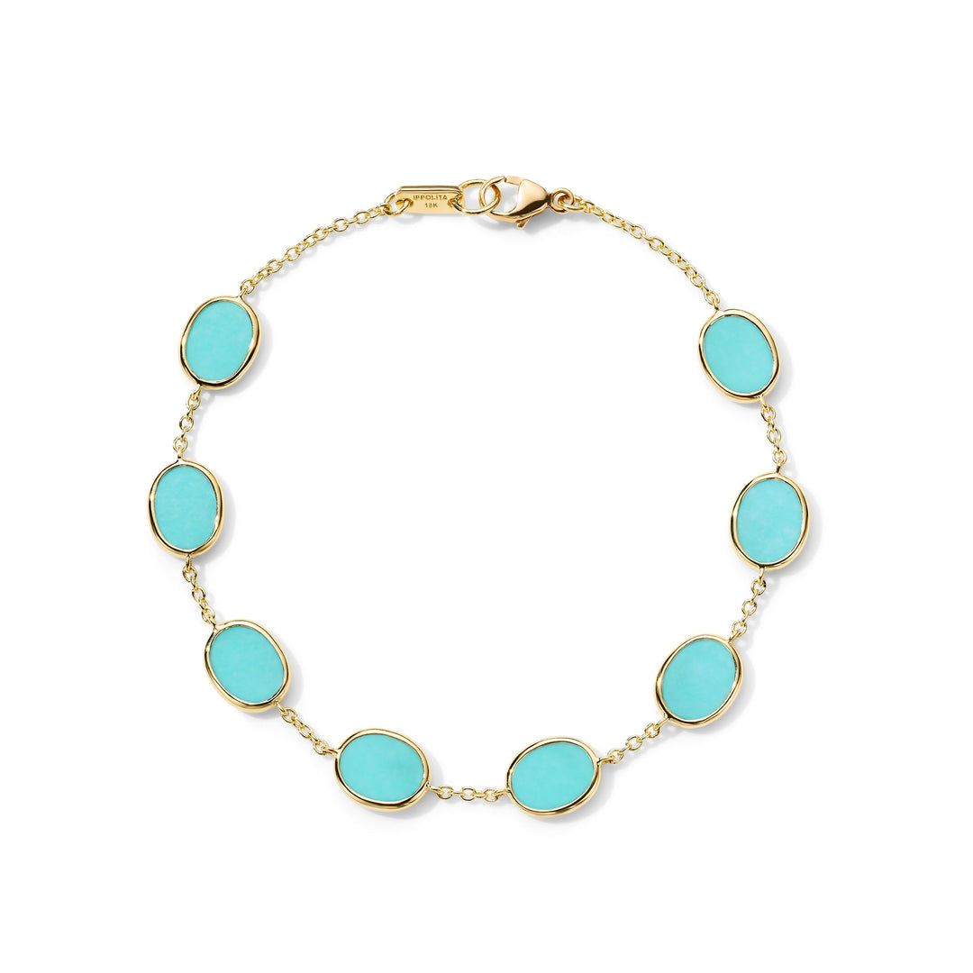 Turquoise 18K Gold Confetti Bracelet - Circular View | IPPOLITA