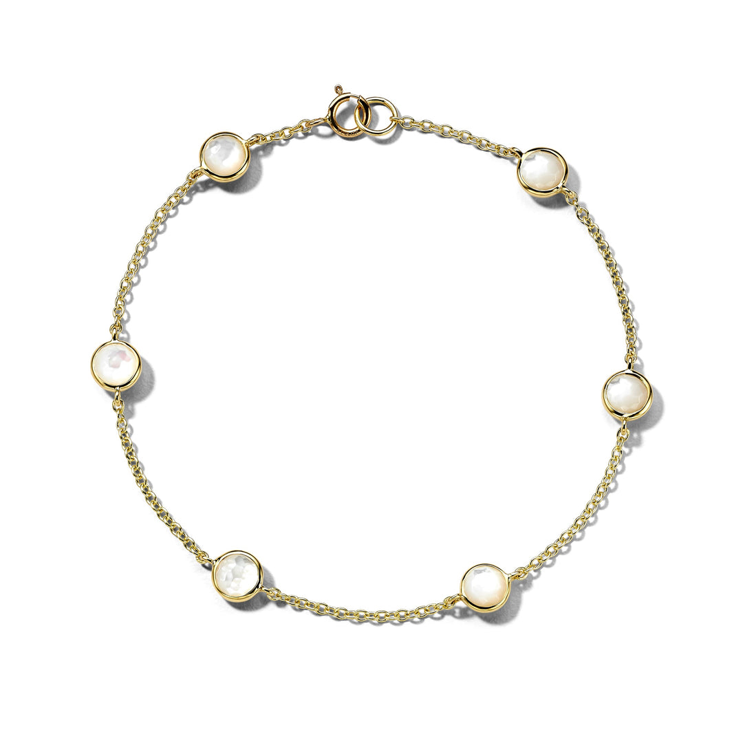 Mother-of-Pearl 18K Gold 6-Stone Soft Confetti Bracelet - Product View | IPPOLITA