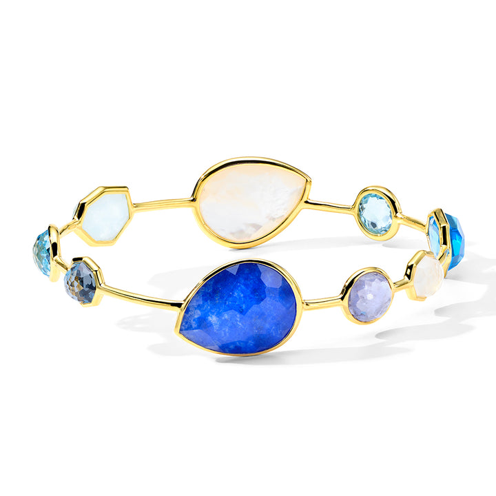 Large Mixed Stone Bangle Bracelet