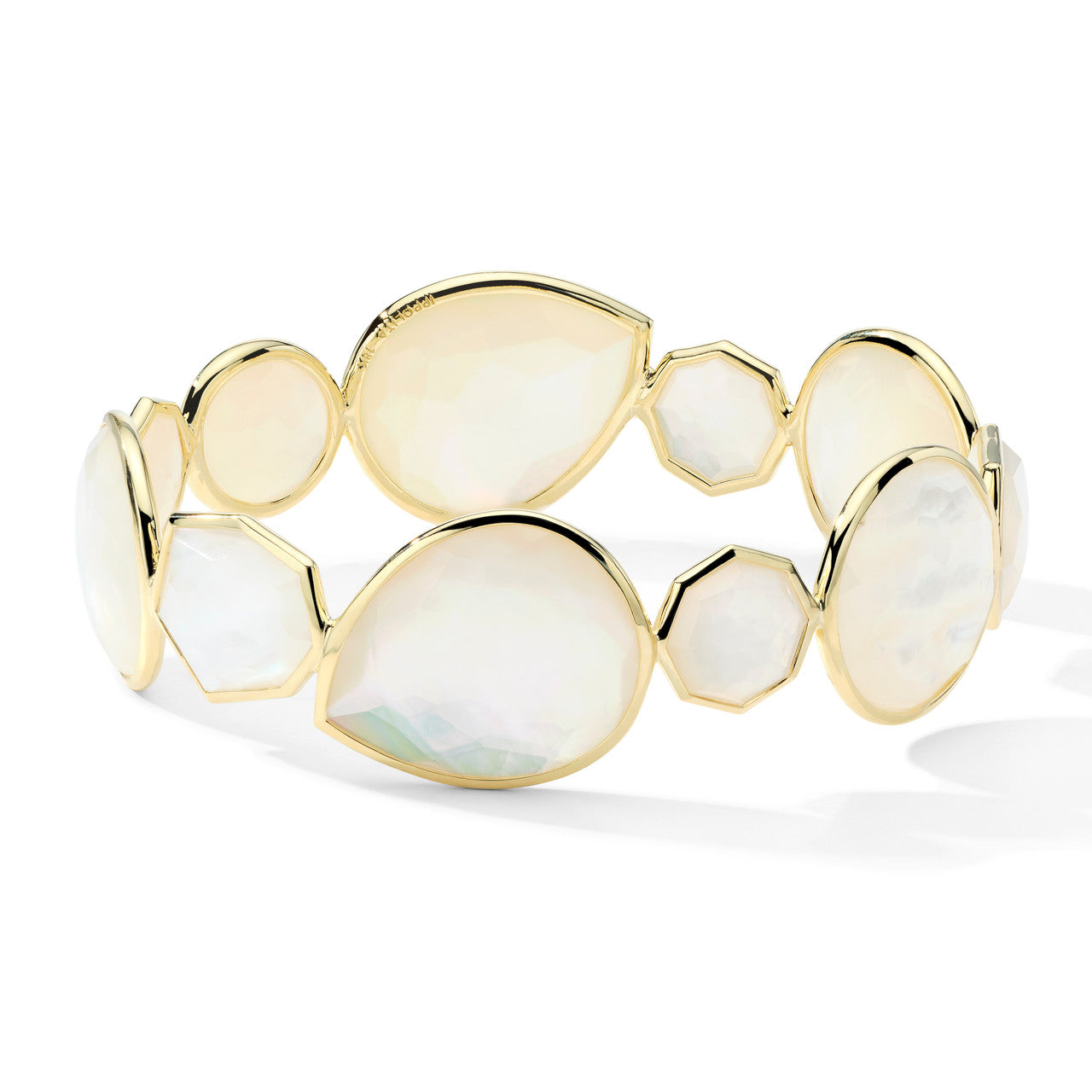 18K Gold Large Bangle Bracelet with Multi Stone – IPPOLITA
