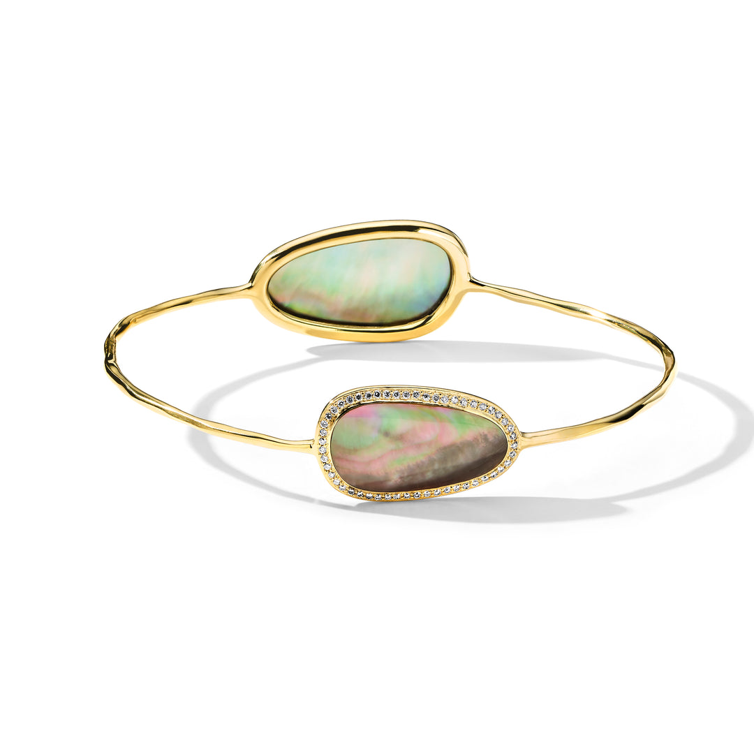 2 Pebble Bangle with Pave Diamonds ( .56ctw)