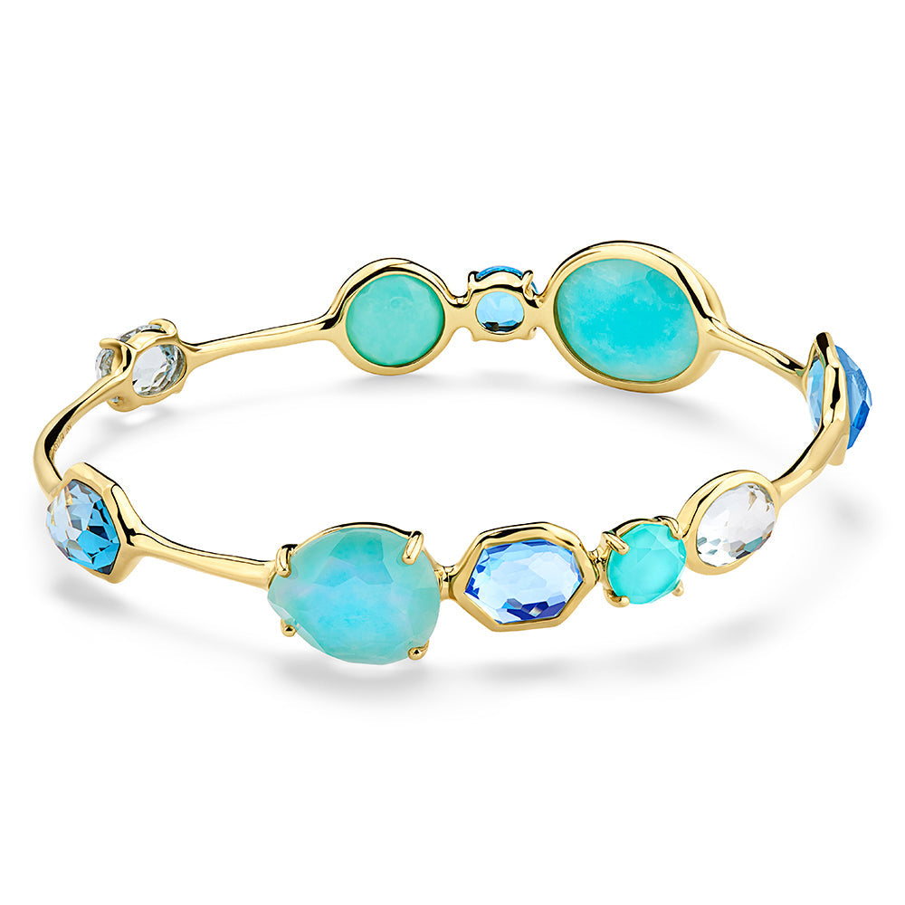 Turquoise Blue Topaz 18K Gold Gelato Kiss Bangle - Product View | IPPOLITA