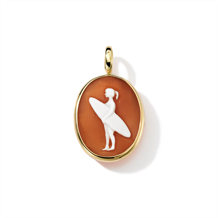 Oval Surfer Girl Cameo Doublet Charm