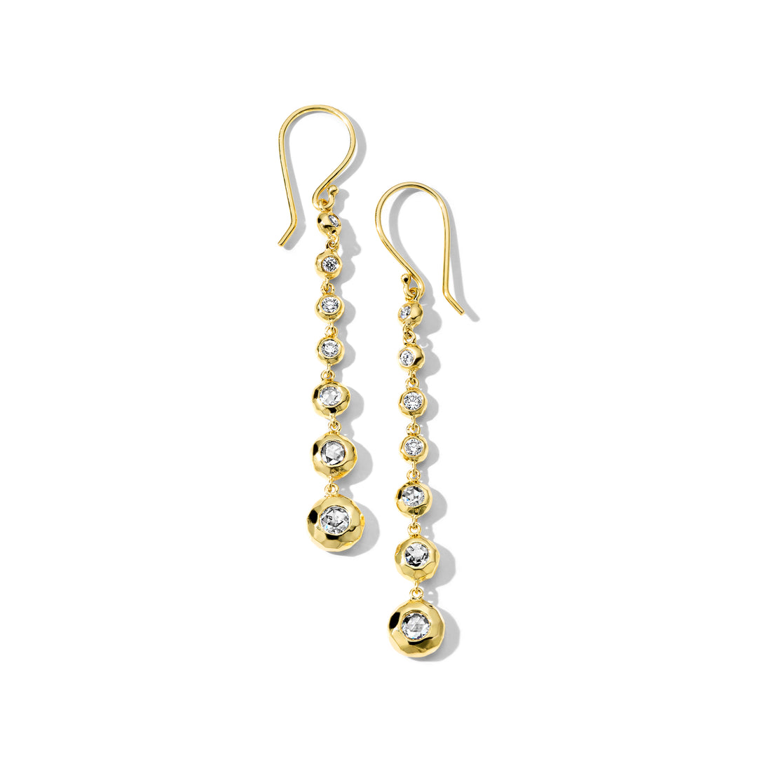18K Gold Paparazzi Linear Diamond Drop Earrings - Front View | IPPOLITA