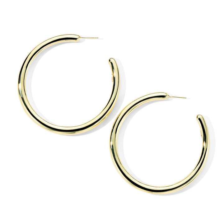 18K Yellow Gold Large Smooth Hoop Earrings - Front View | IPPOLITA