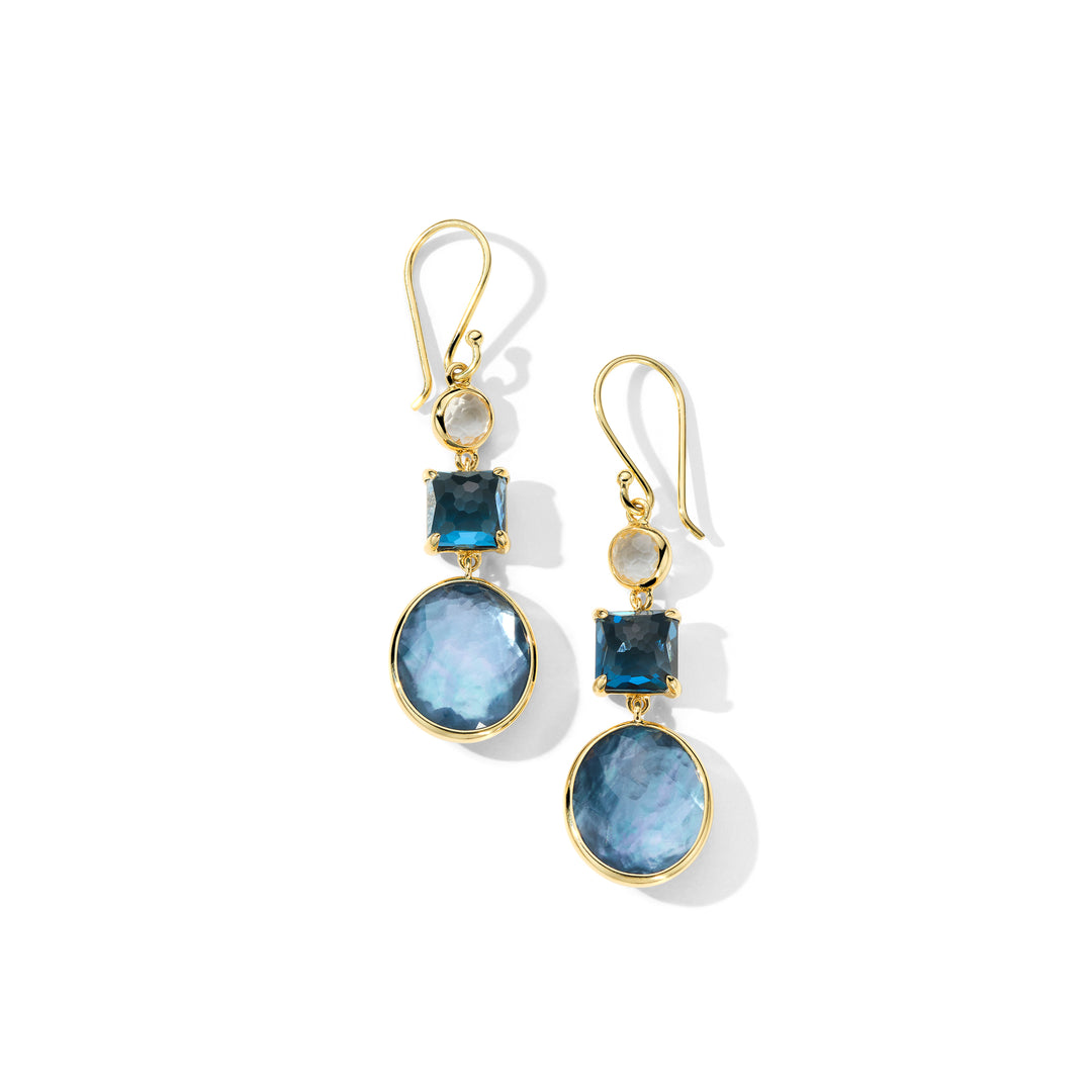 3-Stone Drop Earrings