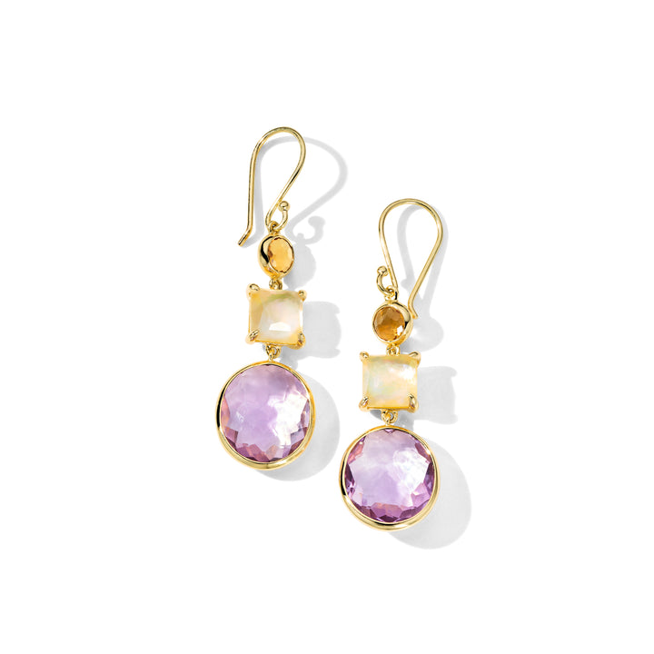 3-Stone Drop Earrings