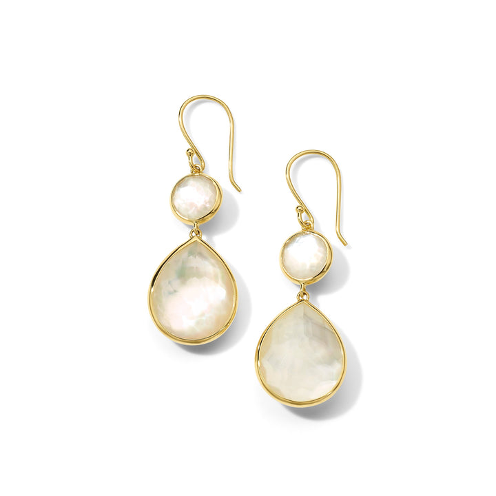 Mother-of-Pearl 18K Gold Snowman Teardrop Earrings - Classic View | IPPOLITA