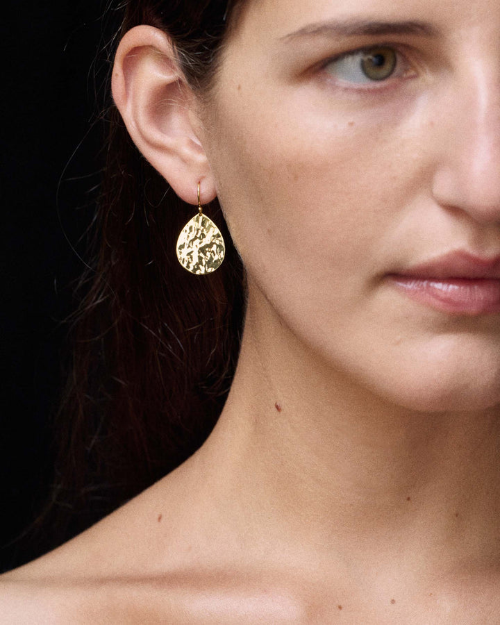 Large Crinkle Teardrop Earrings