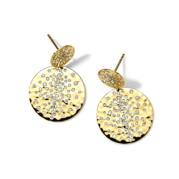 Round Crinkle Snowman Earrings