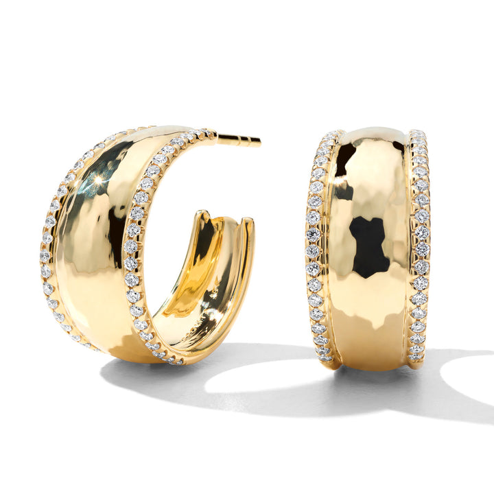 Medium Goddess Studded Hoop Earrings (.63ctw)