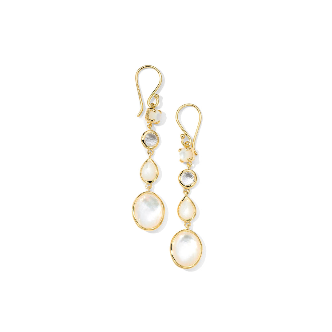 Crystal Mother-of-Pearl Linear Drop Earrings - On Model | IPPOLITA