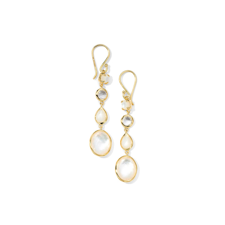 Crystal Mother-of-Pearl Linear Drop Earrings - On Model | IPPOLITA