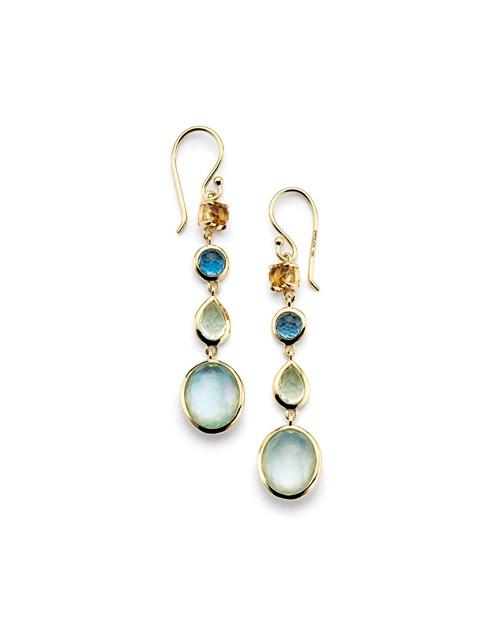 Small 4-Stone Linear Drop Earrings