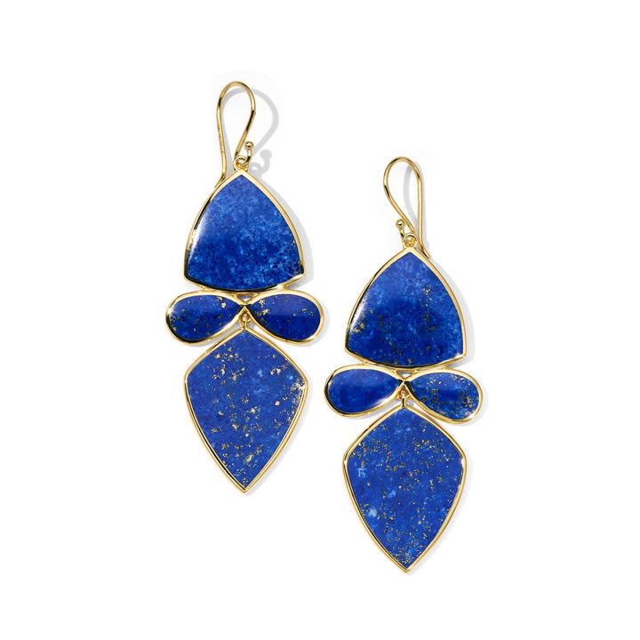 Lapis 18K Gold Mixed-Shape Chandelier Drop Earrings - Front View | IPPOLITA