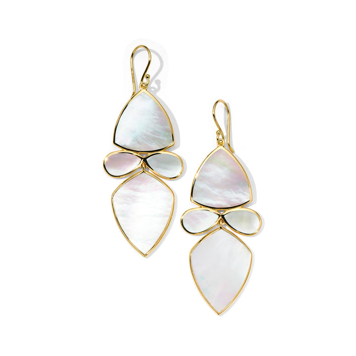 Mother-of-Pearl 18K Gold Chandelier Drop Earrings - Front View | IPPOLITA