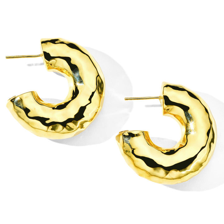 Small Hammered Hoop Earrings