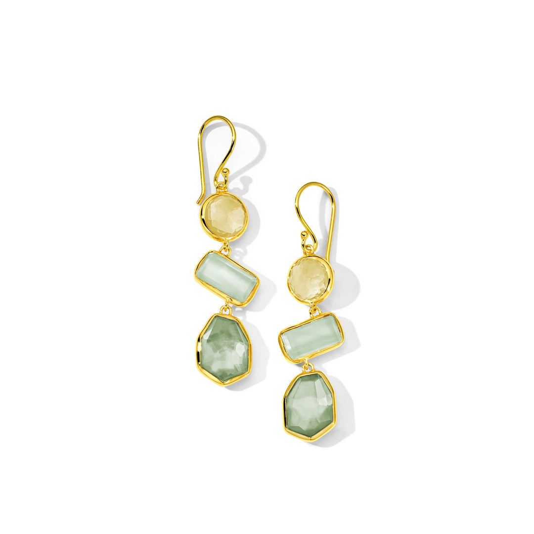 3-Stone Drop Earrings