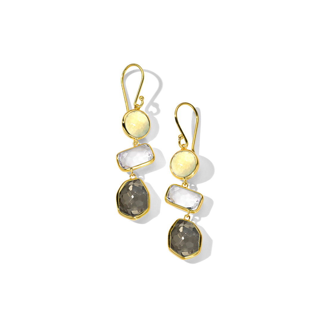 Small 3-Stone Drop Earrings