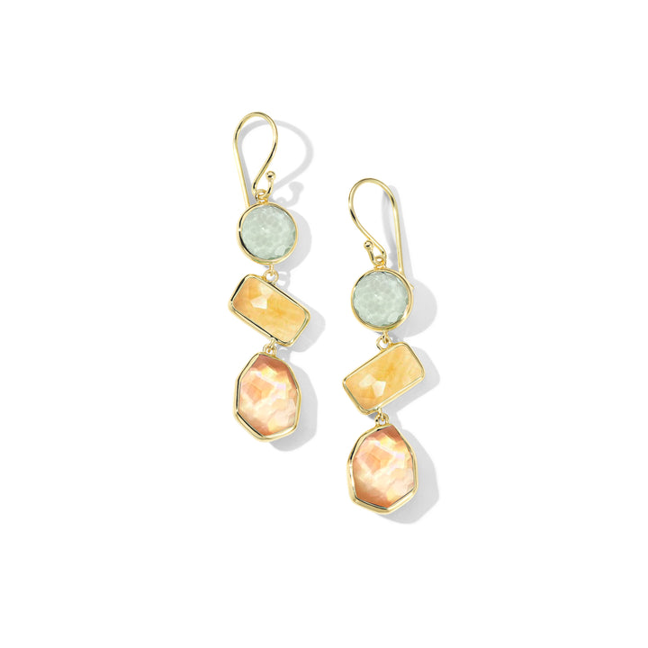 Small 3-Stone Drop Earrings