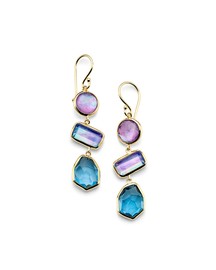 Small 3-Stone Drop Earrings