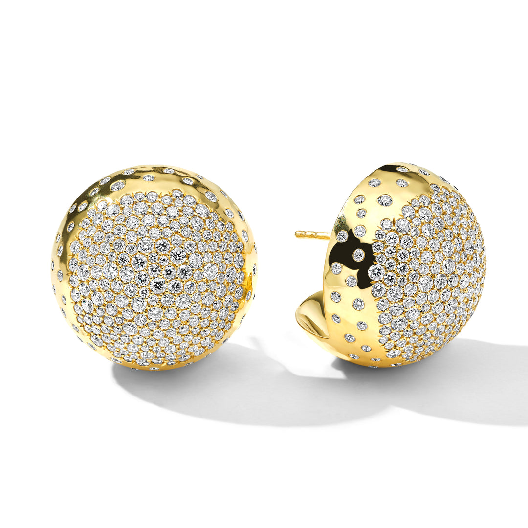 Chunky Sphere Diamond Pavé Clip Earrings  (4.81ctw)