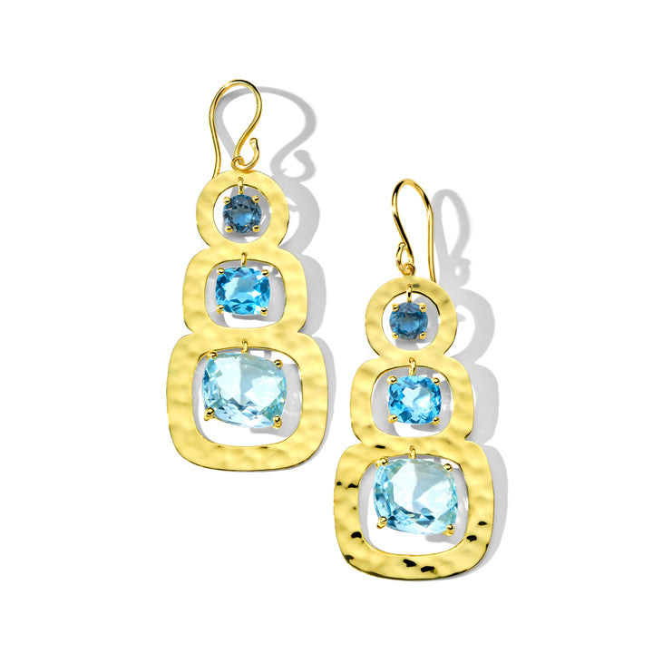 Crinkle 3-Stone Earrings