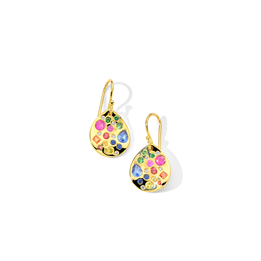 Rainbow Multistone 18K Gold Drop Earrings - Front View | IPPOLITA
