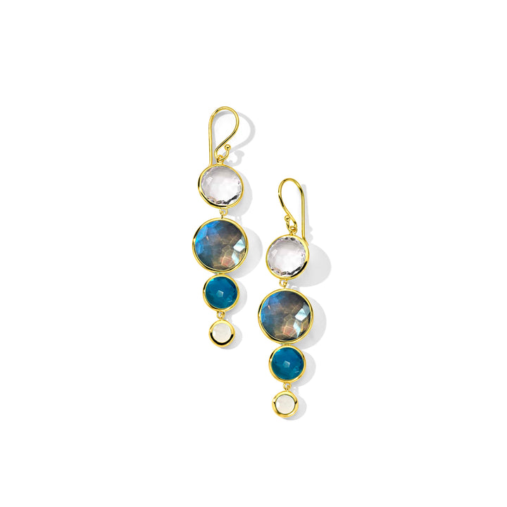 4-Stone Center Drop Earrings
