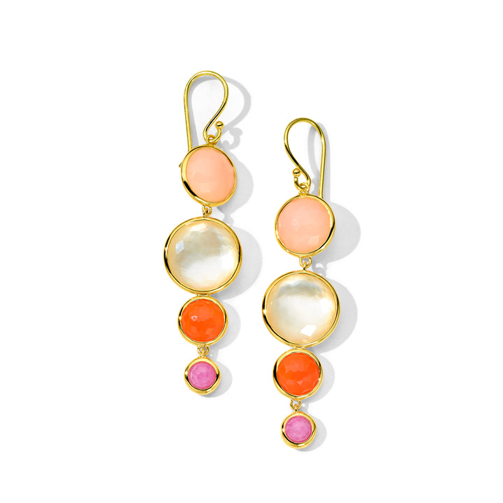 4-Stone Center Drop Earrings
