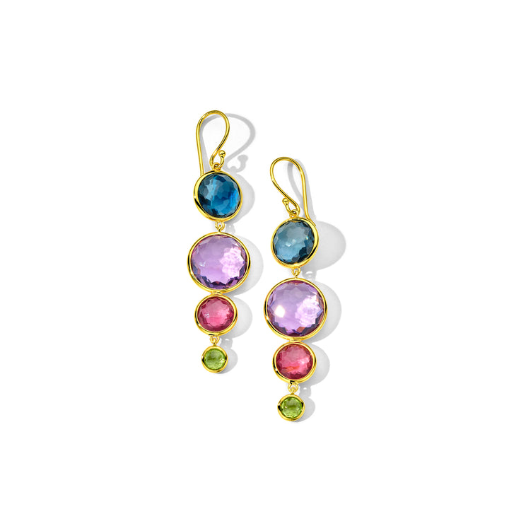 4-Stone Center Drop Earrings