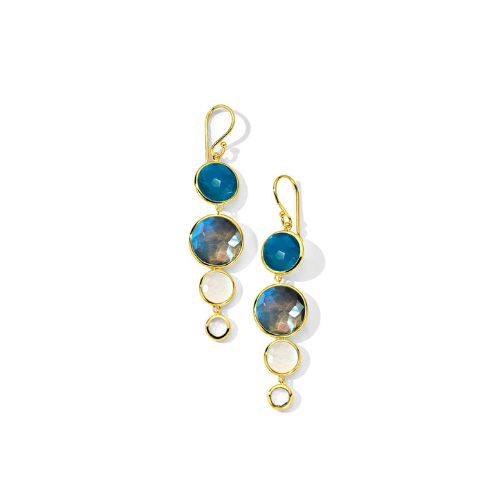 4-Stone Center Drop Earrings