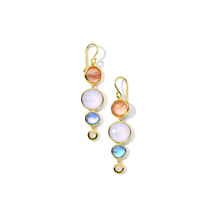 4-Stone Center Drop Earrings