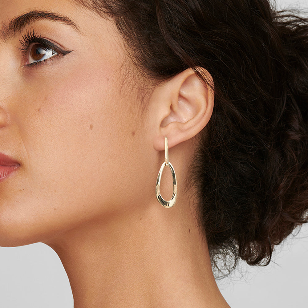 Mix Texture Open Disc Post Earrings