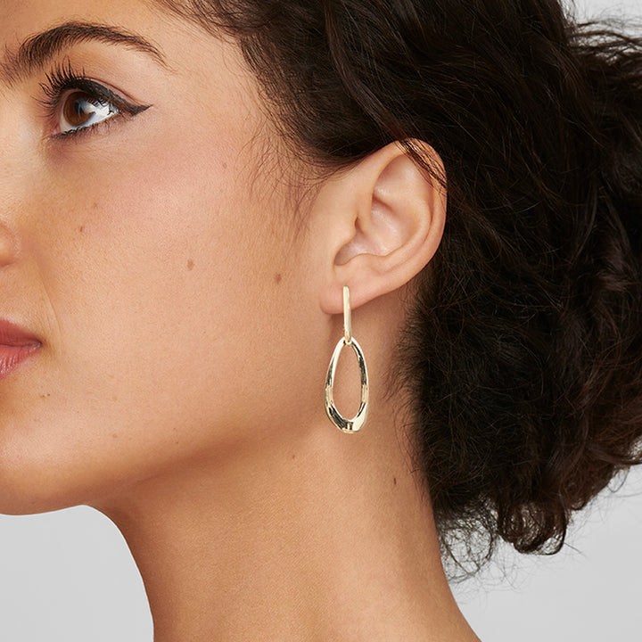 Mix Texture Open Disc Post Earrings
