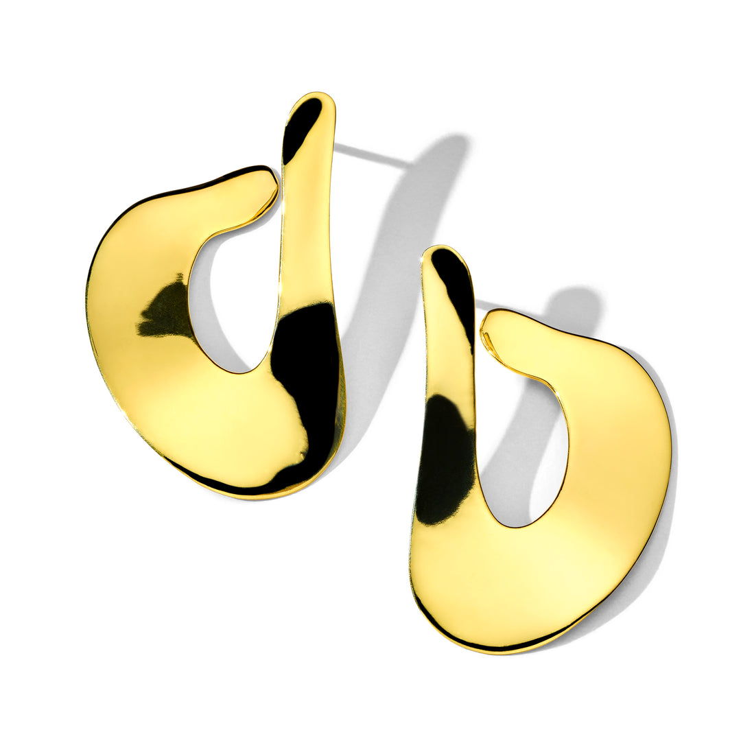 Wavy Organic Disc Post Earrings