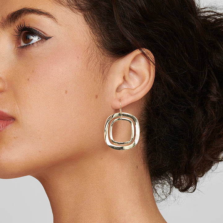 Circular Wavy Open Shape Drop Earrings