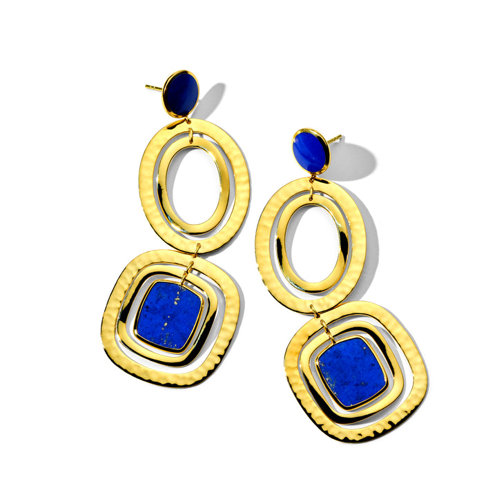 Mélange Two-Tier Oval and Square Earrings